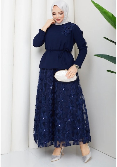 Lovie Moda Kadın Abiye Takım - Lacivert