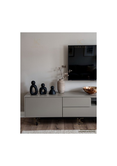 3'lü Aile Biblosu Mat Siyah Oval Figür Seti Soyut Heykel Modern Minimalist Dekoratif Ev Hediyes 05