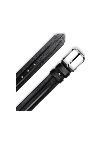 Mft Leather Hakiki Deri Erkek Kemer -tek Dikişli Manda - 4,5cm , Siyah 8571r Siyah