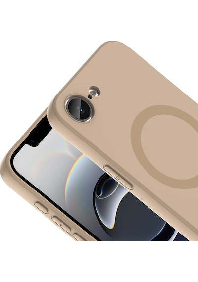 Maks Technology iPhone Uyumlu 16e Kılıf M-safe Şarj Özellikli Mkst Aris Silikon Kapak - Baby Blue