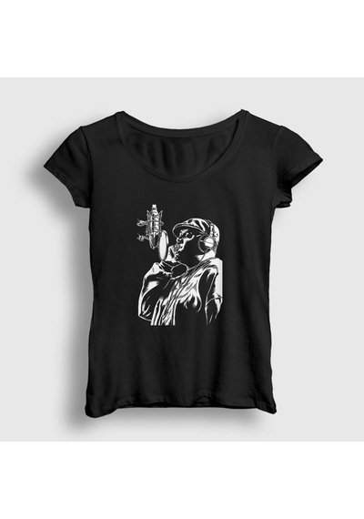 Presmono Kadın Mic The Notorious Bıg T-shirt Siyah