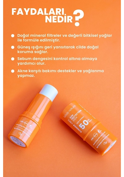 Bade Natural Mineralli ve Besleyici Güneş Koruyucu Stick SPF50 6 G