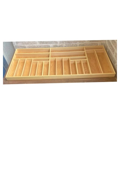 100x45 Cm Kaşıklık & Kepçelik El İşçiliği Masif Ahşap Organizer