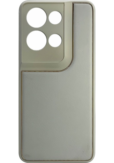 Nettech Oppo Reno 8 Pro Uyumlu Coco Leather Seri Arka Koruma Kılıf - Gri Gri