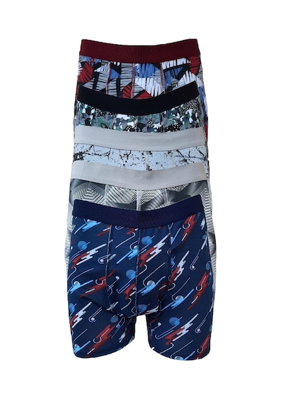 Tutku Erkek Desenli Likralı Pamuklu Boxer 5Li Paket 001