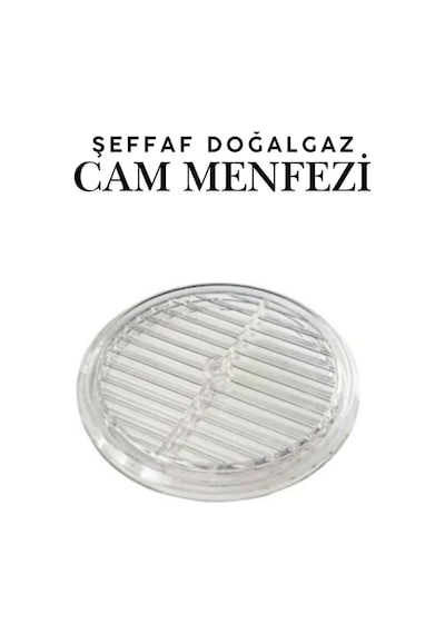 Doğalgaz Havalandırma Yuvarlak Mutfak Cam Menfezi Şeffaf 18cm Hava Akış Kanalı Güvenlik Gaz Kaçağı