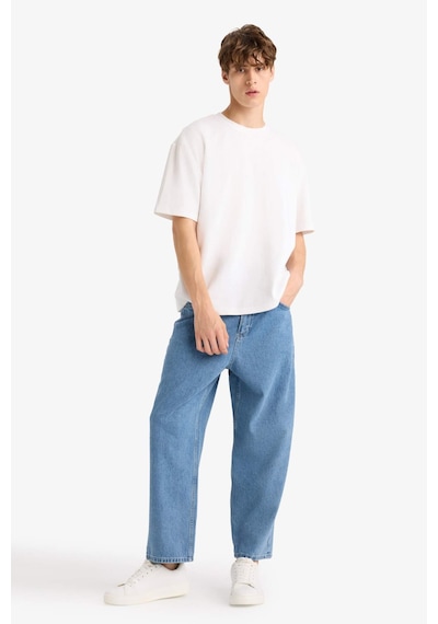 Defacto Tapered Wide Leg Fit Geniş Paça Jean Yıkamalı Pantolon F8397ax25aunm28 Mavi