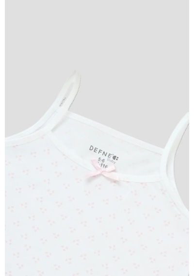 Defne Baby Kız Çocuk Premium Pamuklu Kalp Desenli Penye Atlet & Boxer Takımı Renkli