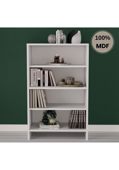 Çok Amaçlı Raflı Mdf Dolap Kitaplık Beyaz