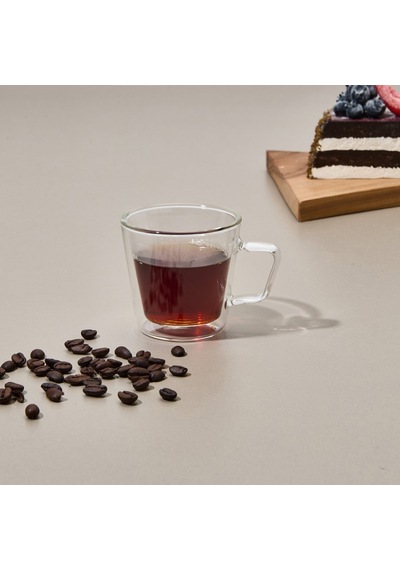 Tohanaa Çift Cidarlı Cam Kupa - Şeffaf - 150 Ml Renkli