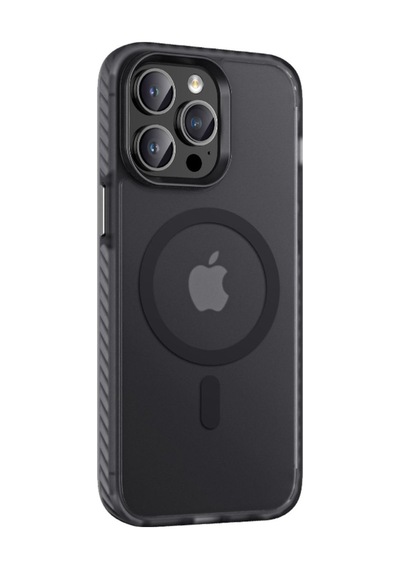 Apple Uyumlu iPhone 14 Pro Max Kılıf Mat Arka Yüzey Wireless Şarj Özellikli Zore Locik Kapak Siyah