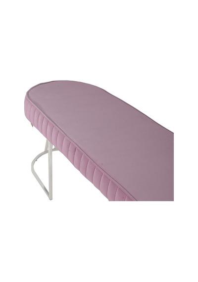 Viego Silver Striped- Pembe Kapitoneli Chester Model Puf & Bench & Koltuk & Uzun Makyaj Puff & Yatak Ucu &önü