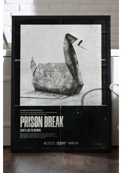 Prison Break Siyah Ahşap Çerçeveli Poster, Film Duvar Tablosu