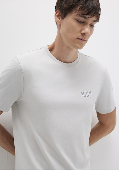 Mavi - Mavi Logo Baskılı Gri Tişört 0611714-70074 Gri