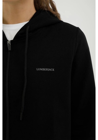 Lumberjack Basic Full Zip Hoodie Siyah Kadın Sweatshirt W-sn77 1013396669 001