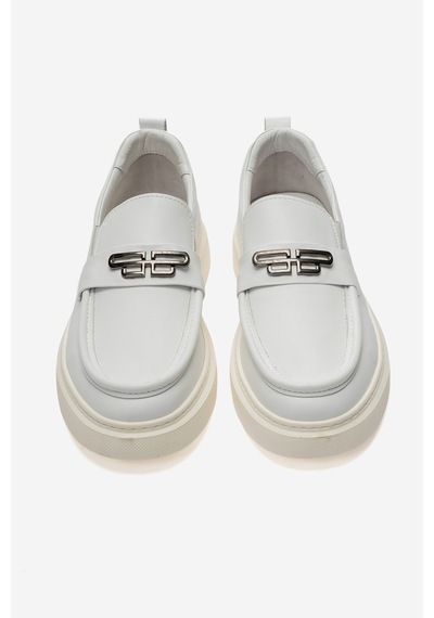 Dericlub Erkek Düz Taban Loafer Ayakkabı Gerçek Deri Cr 2996 Beyaz