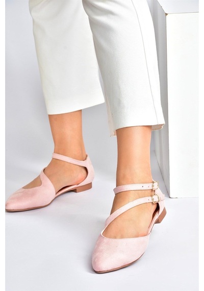 Fox Shoes Pudra Kadın Babet D726016902 Pudra