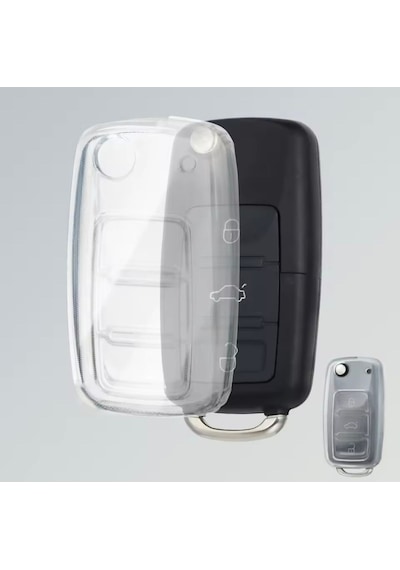 Volkswagen Beetle Şeffaf Anahtar Kılıfı