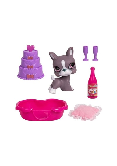 Petclub Sevimli Minişin Yatak Odası Oyun Seti Sevimli Gri Köpek Ve Eğlenceli Aksesuarlı Çocuk Oyuncağı