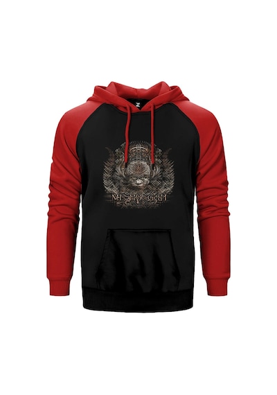 Meshuggah Koloss Kırmızı Renk Reglan Kol Kapşonlu Sweatshirt Kırmızı