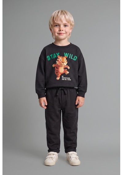 Defacto Oversize Kaplan Baskılı Ve Yazılı Uzun Kollu Sweatshirt Erkek Bebek I3806a526wnar202 Antrasit-ar202