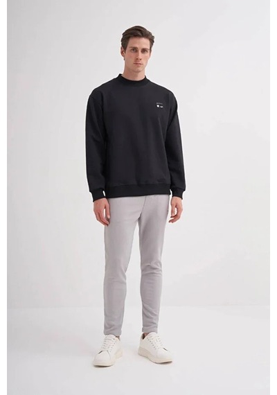 Cazador Relax Fit Pamuk Karışımlı Scuba Kumaş Sweatshirt-52480 Siyah