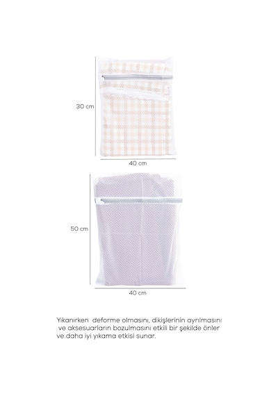 Porsima 2li Çamaşır Yıkama Filesi Fermuarlı Bölmeli Yıkama Filesi Renkli