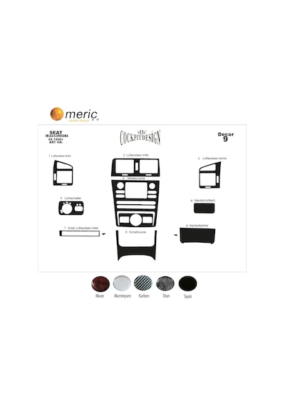 Meriç® Seat Cordoba Ön Torpido Kaplama 9 Parça 1999-2002 (530157347)