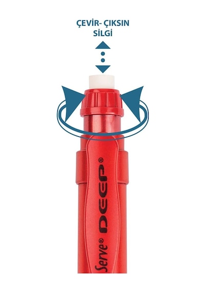 Serve Deep Versatil Uçlu Kalem 0.7mm - Metalik Kırmızı