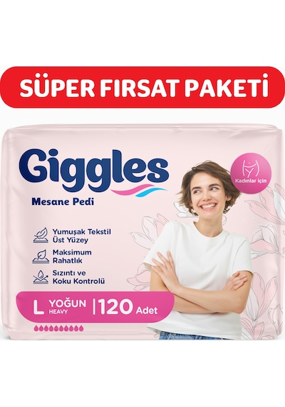 Giggles Kadın Mesane Pedi Large Yoğun 120 Adet