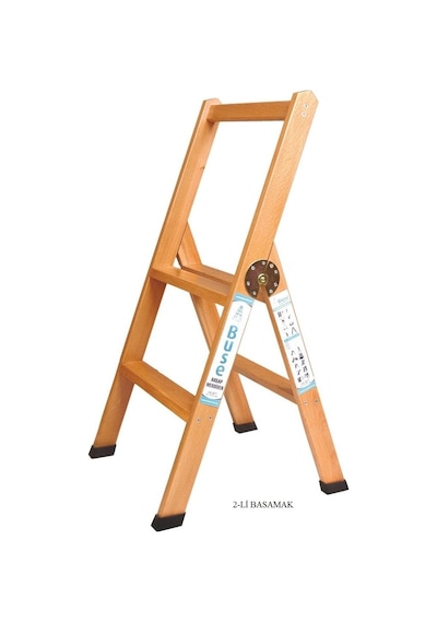 Ev Tipi / A Tipi Ahşap Merdiven 2 Basamaklı-Ev Tipi Ahşap