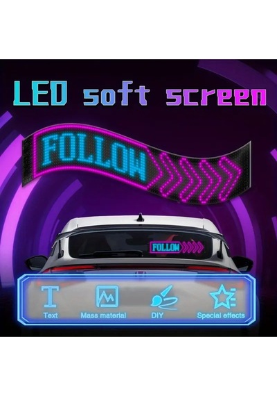 Led Matrix Uygulamalı Yazı Ve Emojili Mağaza,dogum Günü,yılbaşı Ve Araba İçin 176cm Yapışkanlı