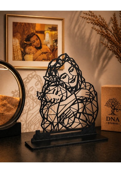 Kişiye Özel Fotoğraftan Geometrik Portre Masaüstü Dekor 20 Cm Diğer