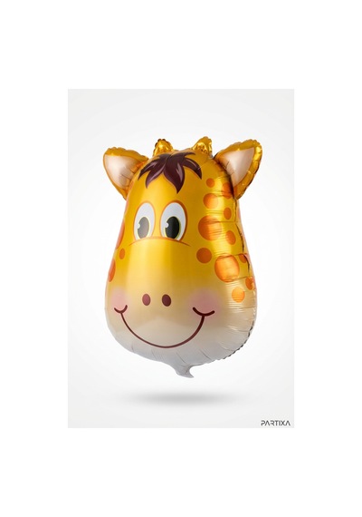 Safari Zürafa Kafa Folyo Balon 25x45 Cm Safari Temalı Çocuk Doğum Günü Parti Süsü Çok Renkli