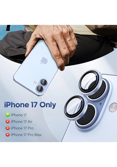 Apple Uyumlu iPhone 17 Kamera Koruyucu Gece Çekim Destekli Premium Safir Lens Koruma Parlak Temperli Cl-12