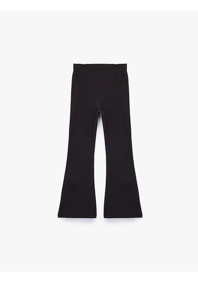 Koton Beli Lastikli Basic İspanyol Paça Pantolon Siyah 6wkg40112ak Siyah