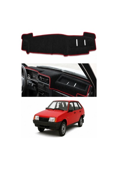 Lada - Samara Enjeksiyonlu 1995-2004 Uyumlu Torpido Koruma Kılıfı - Kırmızı Şeritli
