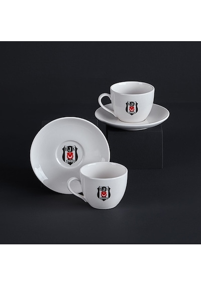 Neva N3426 Beşiktaş Lisanslı Arma Logo 2'li Çay Fincan Takımı
