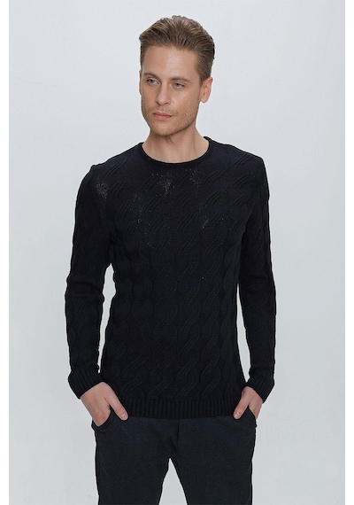 Efor Tr 856 Slim Fit Lacivert Klasik Triko Lacivert