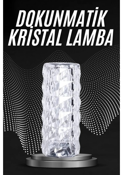 Kristal Lamba Masa Lambası Şarjlı Masa Lambası Dokunmatik Sensör Usb Şarjlı Renkli 23066103