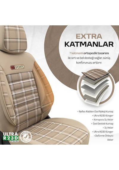 Otom Gti Sports Design Ekstra Destekli Oto Koltuk Kılıfı 553166328