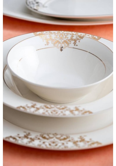 Acar Rosaline 60 Parça 12 Kişilik Gold Porselen Yemek Takımı Ncy-06210 Altın