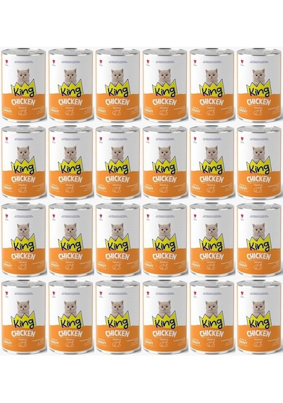 King Et Parçacıklı Tavuklu Yavru Kedi Konserve 400 Gr 24 Adet