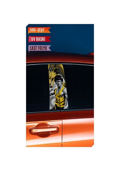 Araç Kapı Direk Kaplama Folyosu Bruce Lee Desenli Sağ Sol Takım 2 Adet - 22x50 Cm Görsel - 785710760