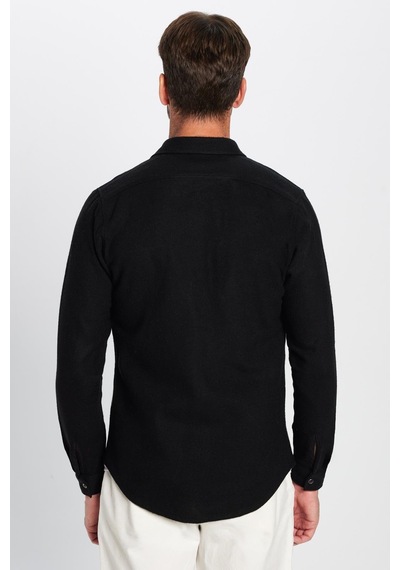 Tudors Slim Fit Uzun Kollu Kışlık Oduncu Çift Cep Kapaklı Düz Erkek Siyah Gömlek-26207 Siyah Tudors Slim Fit Uzun Kollu Kışlık Oduncu Çift Cep Kapaklı Düz Erkek Siyah Gömlek-26207 Siyah