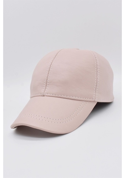 Külah Pembe Deri Kadın Kep Şapka Pembe Standart