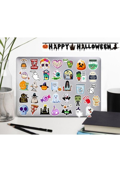 Cadılar Bayramı Seri 1 Sticker Seti Laptop Ajanda Notebook Tablet Telefon Defter Etiket Bullet Diğer