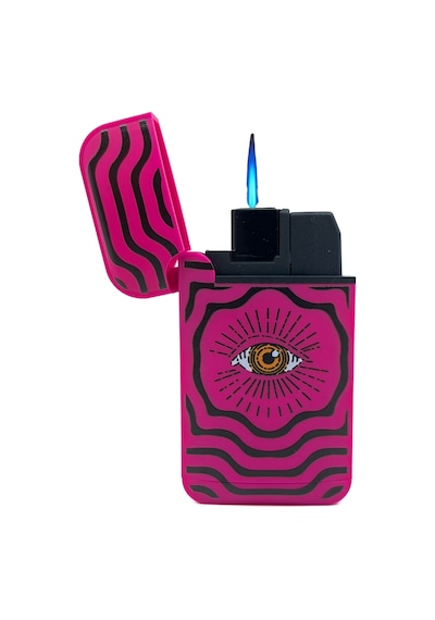 Zengaz Cool Tasarım Jet Alev Çakmak - Magenta Vibrant Eye Pembe