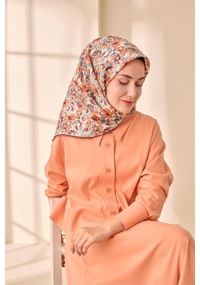 Silk Home Twill İpek Eşarp 11477-06 Ekru, Taba, Mor, Turkuaz, Vizon
