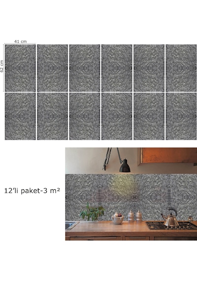 Tink Kendinden Yapışkanlı Uzay Mermer Desenli Pvc Panel 41x62 Cm
